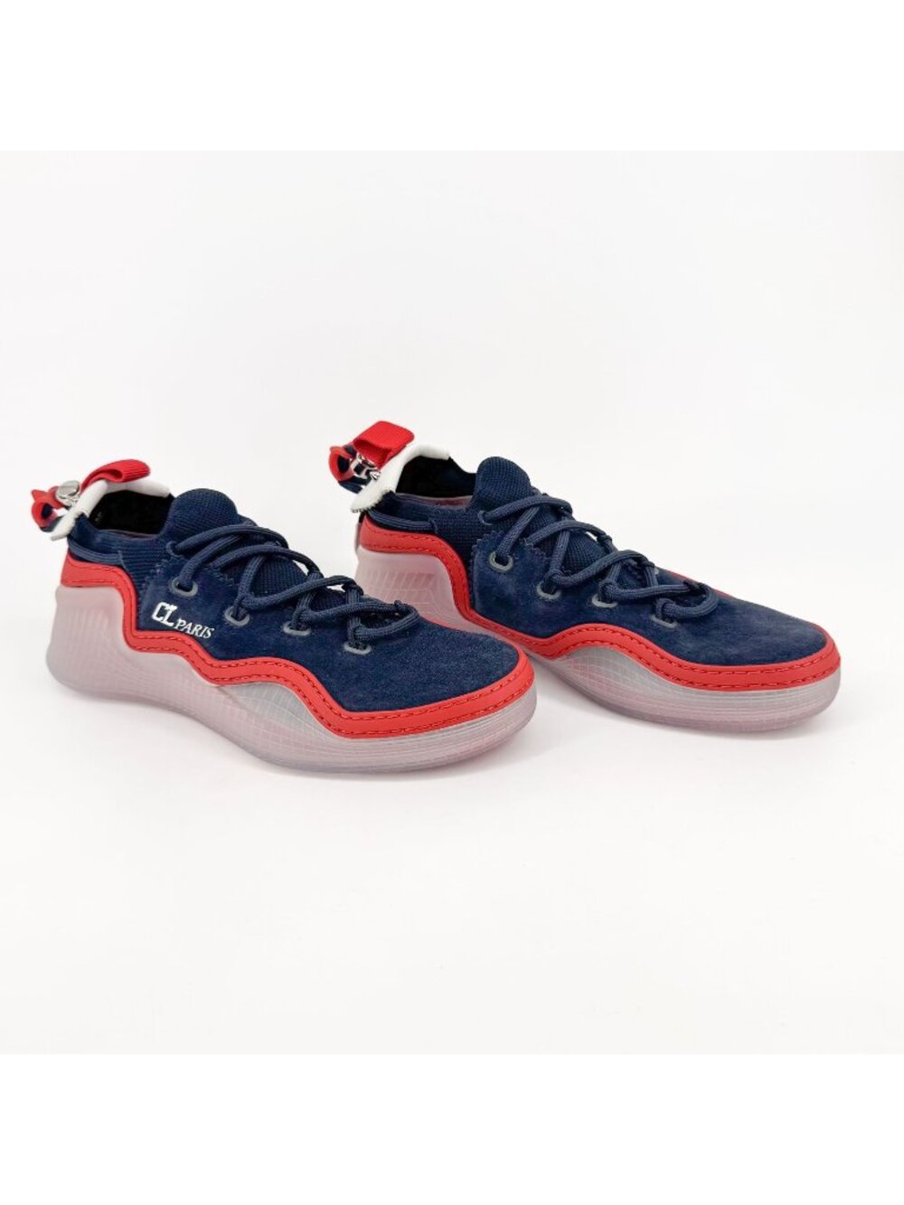 Christian Louboutin Arpoador Navy Drawstring Sneakers Size 39.5 US 9.5 Women's
